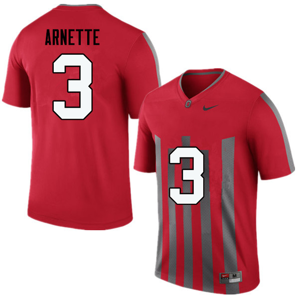 Men Ohio State Buckeyes #3 Damon Arnette College Football Jerseys Game-Throwback